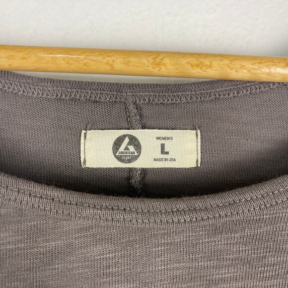 American Giant Brown Long Sleeve Heavyweight Cotton T Shirt Women's Large - Picture 3 of 8